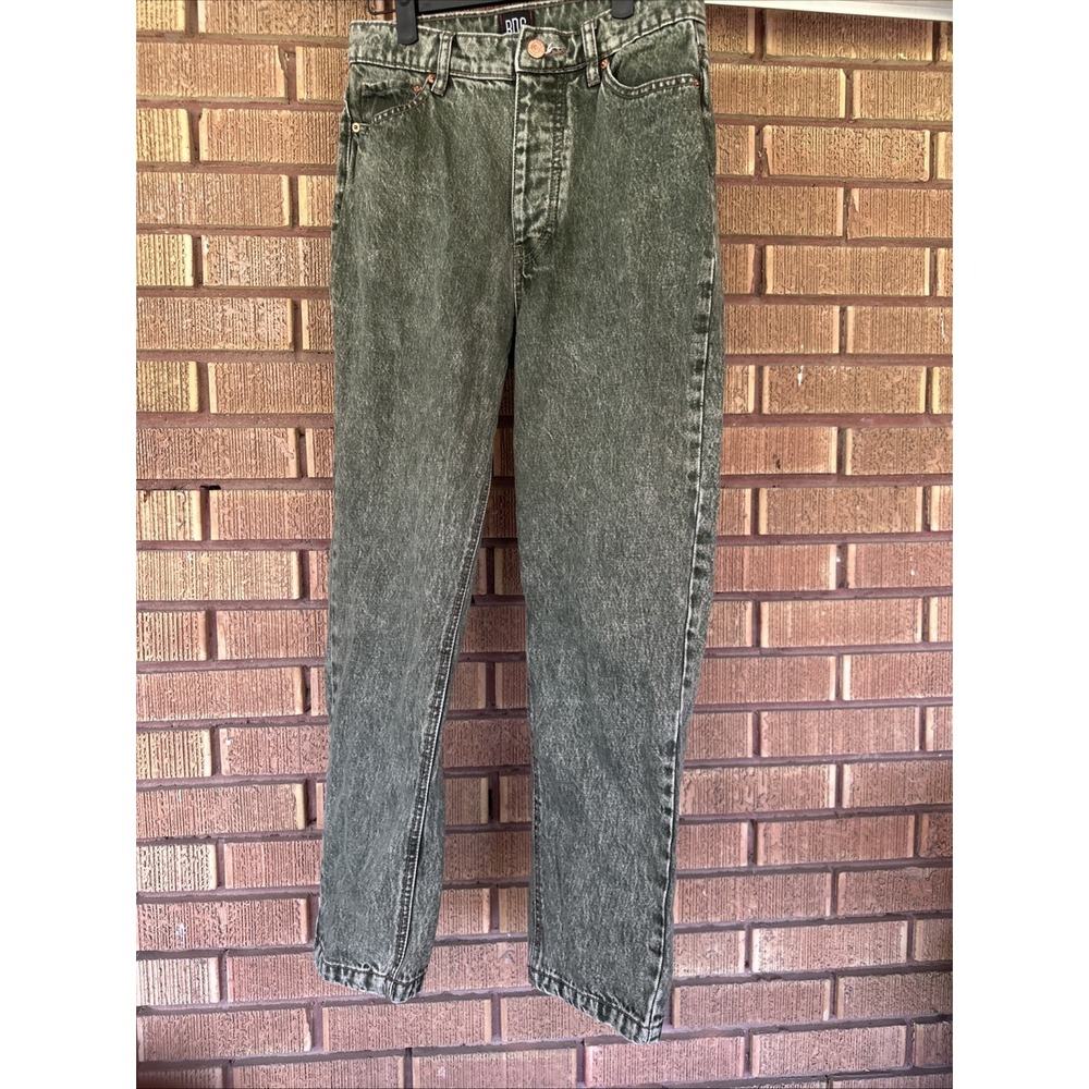 BDG Slim Straight Acid Wash Green Size 28 Denim Jeans Button Accents 5-Pocket